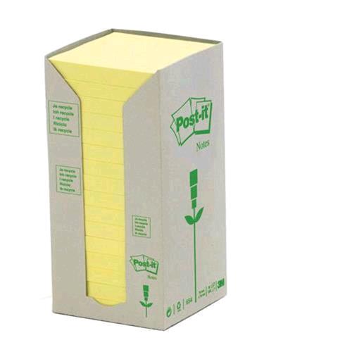 3M POST-IT NOTE 654-1T BLOCCHETTI 100 FOGLI POST-IT IN CARTA RICICLATA 76MMx76MM