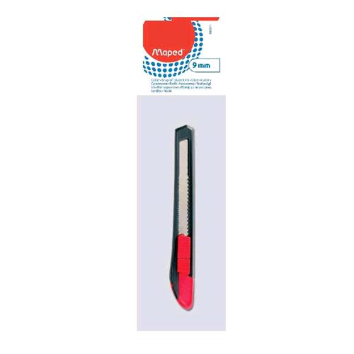 MAPED CUTTER START IN PLASTICA CON LAMA DA 9MM COLORE NERO/ROSSO
