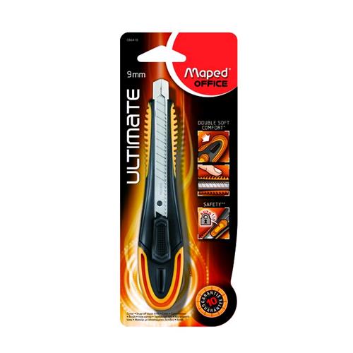 MAPED CUTTER ULTIMATE BLOCCO AUTOMATICO DELLA LAMA 9MM GIALLO/NERO