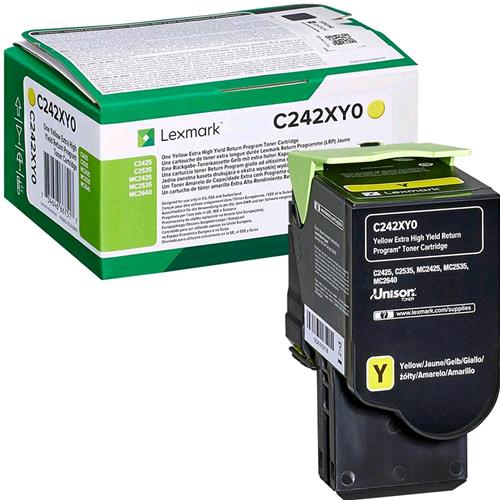 LEXMARK C242XY0 TONER GIALLO 3.500 PAGINE PER C2425DW / C2535DW / MC2425ADW / MC