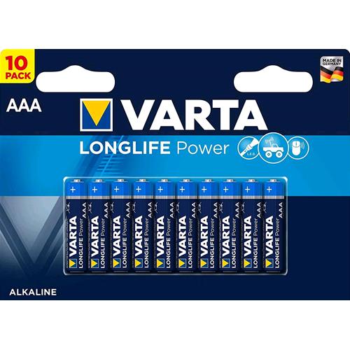 VARTA LONGLIFE POWER BLU BATTERIE MINISTILO AAA 1.5 V ALCALINE CONF 10 Pz.