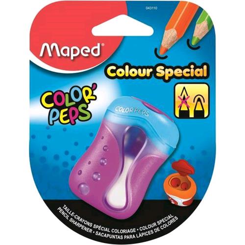 MAPED COLOR PEPS 2 FORI TEMPERAMATITE IN PLASTICA 2 FORI CON SERBATOIO COL. ASSO