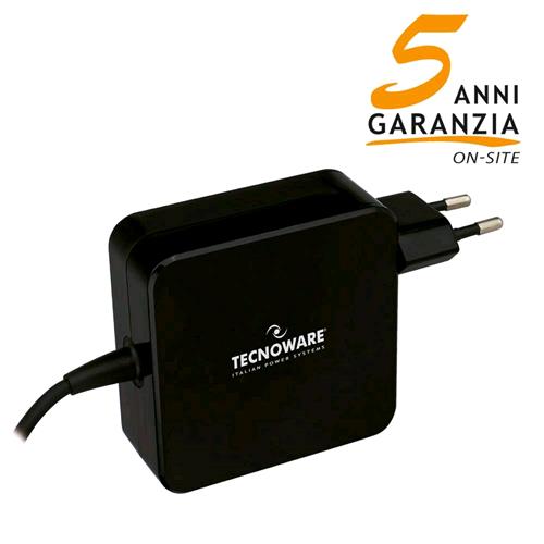 TECNOWARE FAU17563 POWER CHARGER UNIVERSALE PER NOTEBOOK USB-C 65W BLACK