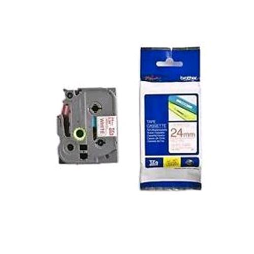 BROTHER TZ252 NASTRO IN POLIESTERE 24MMx8MT COLORE BIANCO STAMPA MAGENTA
