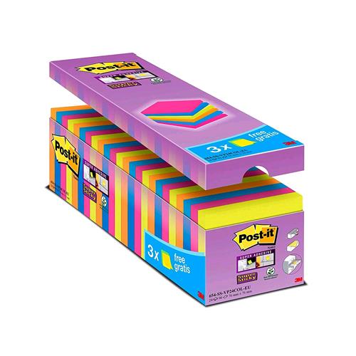 3M POST-IT VALUE PACK SUPER STICKY BLOCCHETTI 90 FOGLI POST-IT 76MM X 76MM COL.