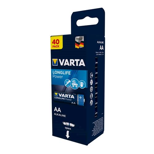 VARTA LONGLIFE POWER BLU BATTERIA STILO AA BIG BOX CONF RISPARMIO 40 Pz.