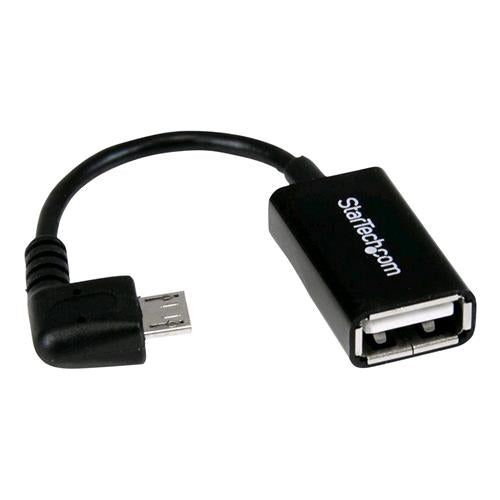 STARTECH CAVO ADATTATORE MICRO USB A USB FEMMINA ANGOLATO A DESTRA NERO