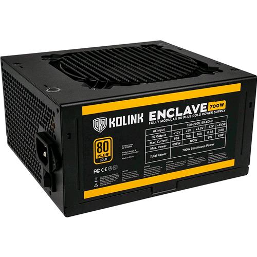KOLINK ENCLAVE ALIMENTATORE 700W MODULARE 80+ GOLD PFC ATTIVO ATX