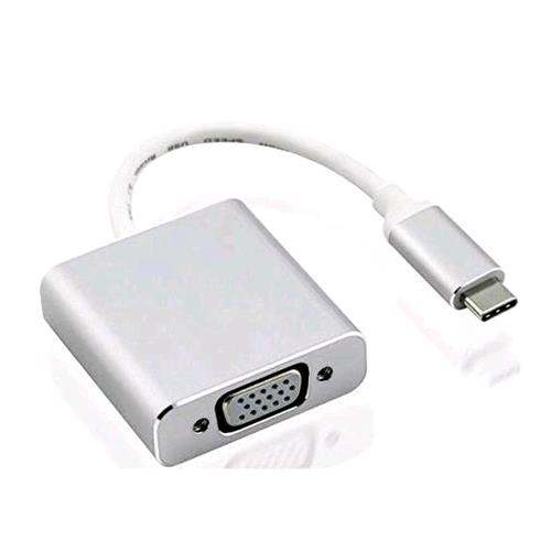 NILOX ADATTATORE USB TYPE-C MASCHIOTO VGA FEMMINA ARGENTO