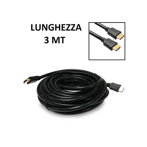 VULTECH CAVO HDMI A HDMI V 1.4 HIGH SPEED CON ETHERNET MASCHIO-MASCHIO 3 MT NERO