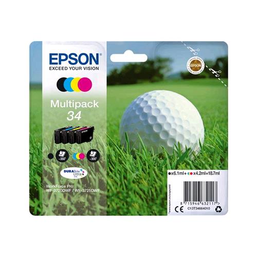 EPSON T34664020 MULTIPACK 34 NERO GIALLO CIANO MAGENTA PER WORKFORCE PRO WF-3720