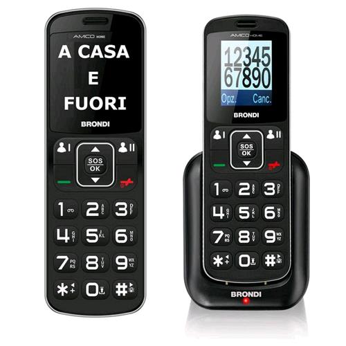 BRONDI AMICO HOME DUAL SIM 1.77" EASY PHONE TASTO SOS AUDIO POTENZIATO FUNZIONA