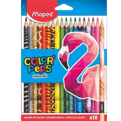 MAPED COLORPEPS ANIMALS PASTELLI TRIANGOLARI COLORI ASSORTITI CONF 18 Pz.