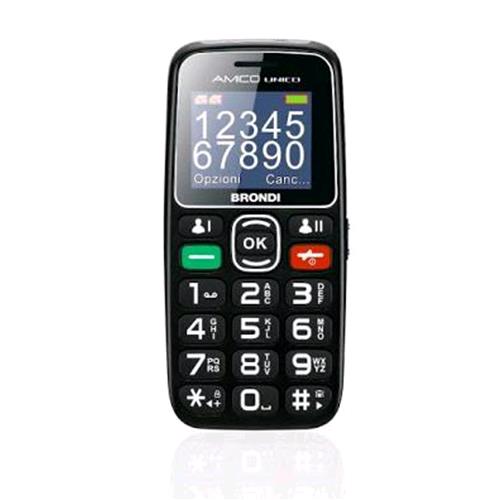 BRONDI AMICO UNICO DUAL SIM 1.8" QUAD BAND TASTI ILLUMINATI BLACK