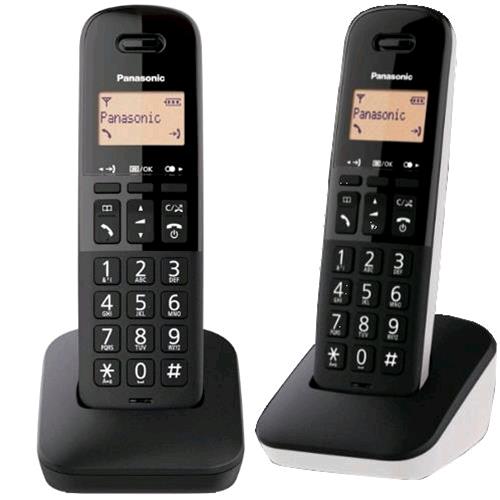 PANASONIC KX-TGB612JTW DUO CORDLESS DECT BLACK + AGGIUNTIVO BLACK WHITE