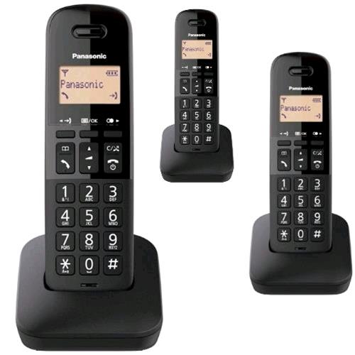 PANASONIC KX-TGB613JTB TRIO CORDLESS DECT + 2 AGGIUNTIVI BLACK