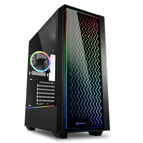 SHARKOON RGB LIT 200 CASE MIDI TOWER MINI-ITX MICRO-ATX ATX PANNELLO LATERALE IN