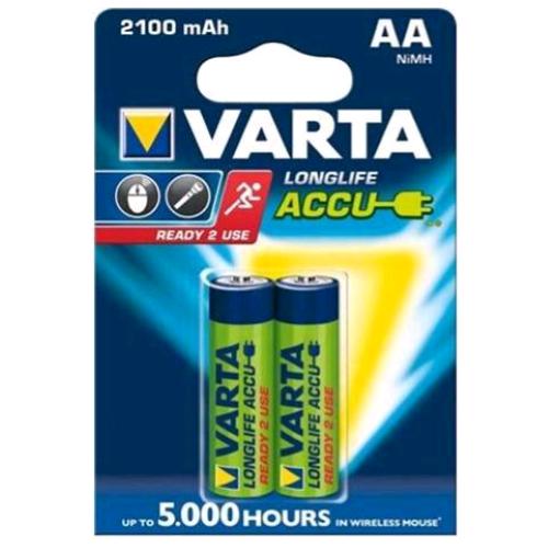 VARTA LONGLIFE BATTERIE STILO RICARICABILI AA 1.2V CONF 2 Pz.