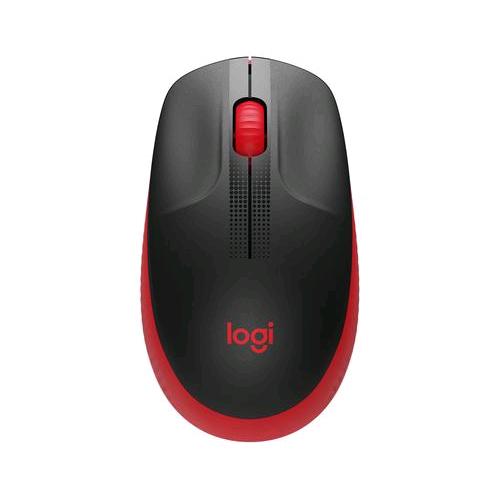 LOGITECH M190 MOUSE WIRELESS OTTICO 1.00 DPI 3 TASTI AMBIDESTRO NERO ROSSO