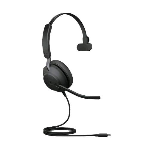 JABRA EVOLVE2 40 CUFFIA MONOAURALE CON MICROFONO MS CAVO USB TIPO C NERO