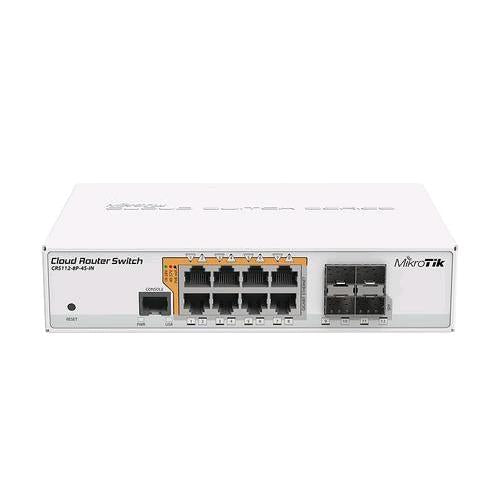 MIKROTIK CRS112-8P-4S SWITCH CLOUD 8 PORTE GIGABIT POE, 4XSFP, CPU 400MHZ, RAM 1