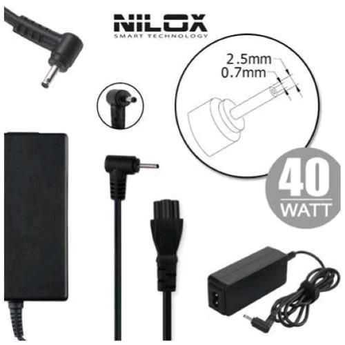 NILOX ALIMENTATORE PER NOTEBOOK ASUS 40W19V 2.1A CONNETTORE 2.5MM X 0.7MM NERO