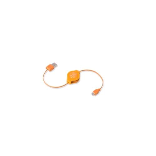 RETRAK CAVO USB RETRATTILE 1 x M USB TIPO A 1 X M MICRO USB 1 M ARANCIONE ORDINE