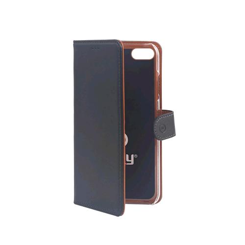 CELLY APPLE iPHONE SE 2ND GEN/8/7/6S/6 WALLY CASE CUSTODIA A PORTAFOGLIO BLACK