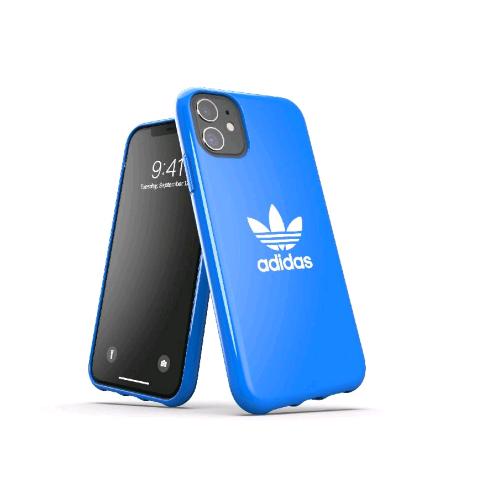 ADIDAS SNAP APPLE iPHONE 12 MINI CUSTODIA IN TPU CON LOGO A TRIFOGLIO BLU BIANCO