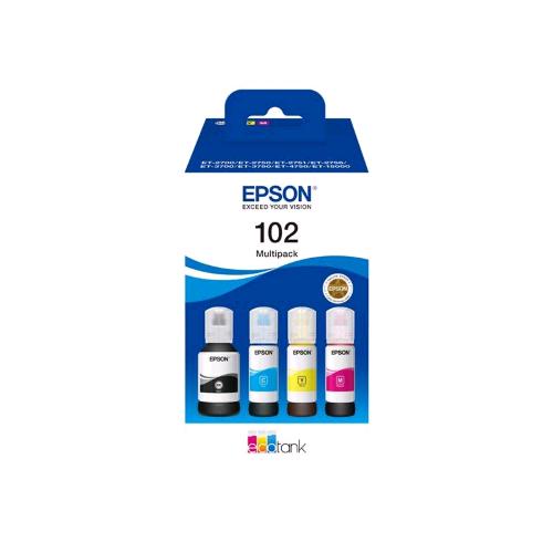 EPSON 102 ECOTANK MULTIPACK CONFEZIONE 4 FLACONI INCHIOSTRO NERO CIANO MAGENTA G