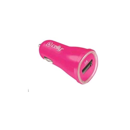 CELLY CARICABATTERIE DA AUTO 1 X F USB TIPO A 1 A ROSA