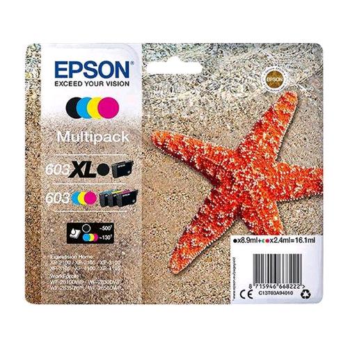 EPSON 603 XL MULTIPACK 4 COLORI NERO + CIANO GIALLO MAGENTA
