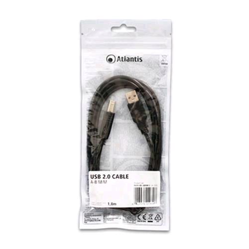 ATLANTIS CAVO USB 2.0 A/B M/M CONNETTORE TIPO A MASCHIO /CONNETTORE TIPO B MASCH