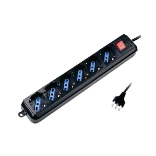 REDLINE MULTIPRESA 6 PRESE 2P+T 10/16 P40 CON INTERRUTORE NERO