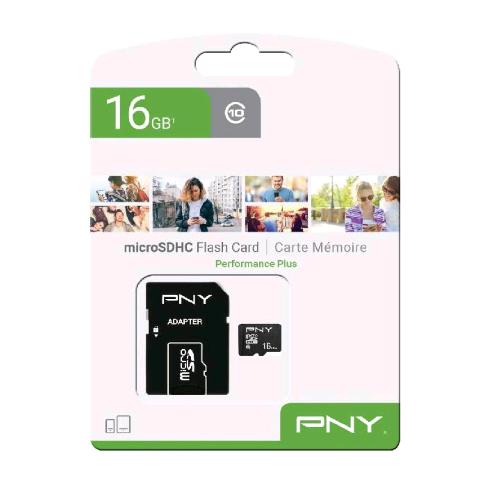PNY MICRO SD 16GB PERFORMANCE PLUS CLASSE 10 NERO