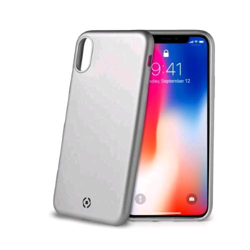 CELLY APPLE iPHONE X/XS COVER IN TPU EFFETTO OPACO SILVER