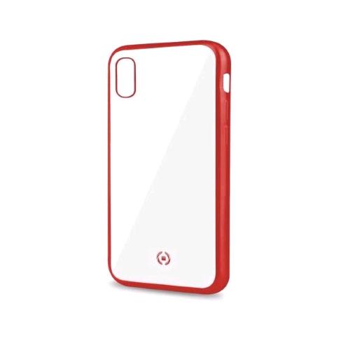 CELLY APPLE iPHONE XR COVER IN TPU CON BORDI EFFETTO OPACO TRASPARENTE ROSSO