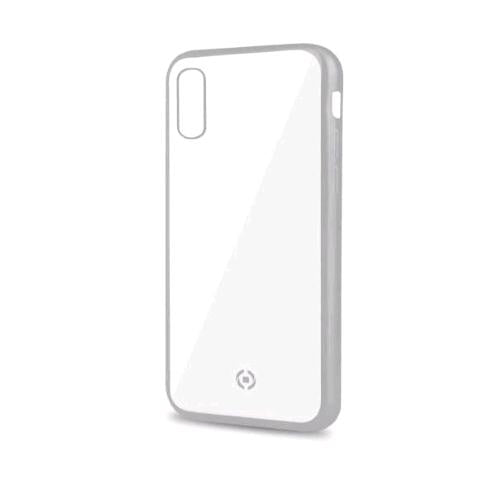 CELLY APPLE iPHONE XS MAX COVER IN TPU CON BORDI EFFETTO OPACO TRASPARENTE SILVE