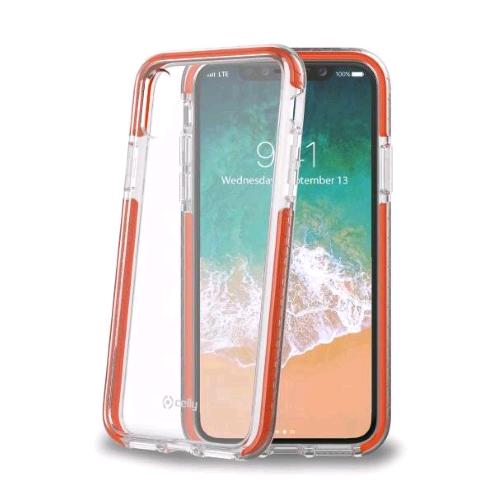 CELLY APPLE iPHONE XS/X COVER IN GOMMA TERMOPLASTICA E POLICARBONATO TRASPARENTE