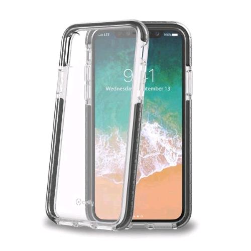 CELLY APPLE iPHONE XS/X COVER IN GOMMA TERMOPLASTICA E POLICARBONATO TRASPARENTE