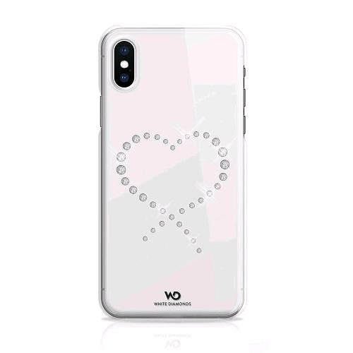 WHITE DIAMONDS APPLE iPHONE XS/X COVER IN TPU CON CISTALLI SWAROVSKI TRASPARENTE