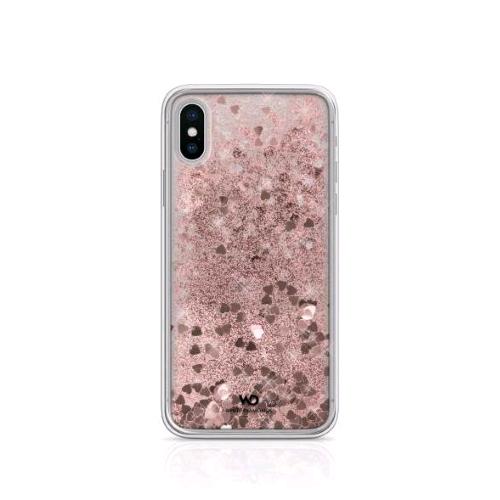 WHITE DIAMONDS APPLE iPHONE X/XS COVER IN TPU E POLICARBONATO TRASPARENTE CON GL