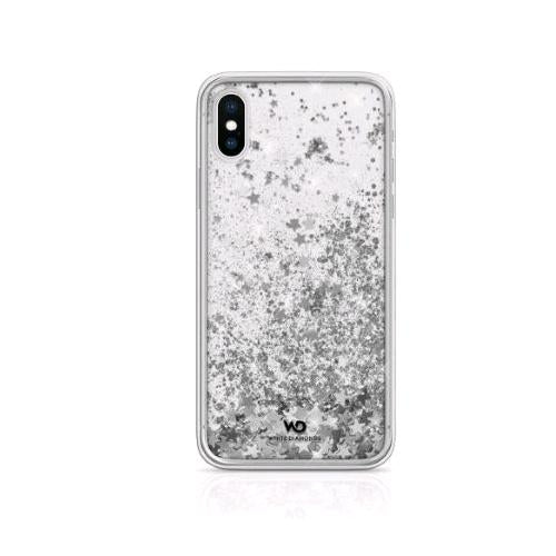 WHITE DIAMONDS APPLE iPHONE X/XS COVER IN TPU E POLICARBONATO TRASPARENTE CON GL
