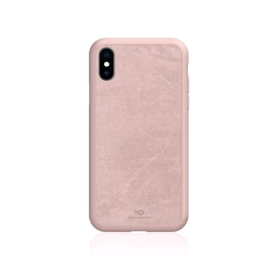 WHITE DIAMONDS APPLE iPHONE XS/X COVER IN SIMIL ALCANTARA ROSA