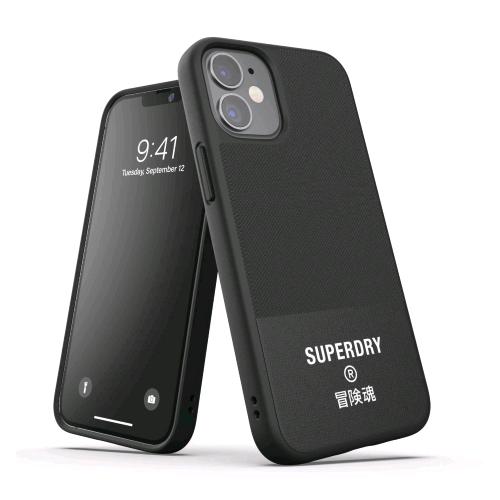 SUPERDRY APPLE iPHONE 12 MINI COVER IN TPU INTARSIATA IN TELA ANTI URTO CON LOGO
