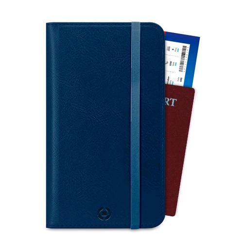 CELLY DUOMO PORTADOCUMENTI IN SIMILPELLE CON CHIUSURA MAGNETICA BLU