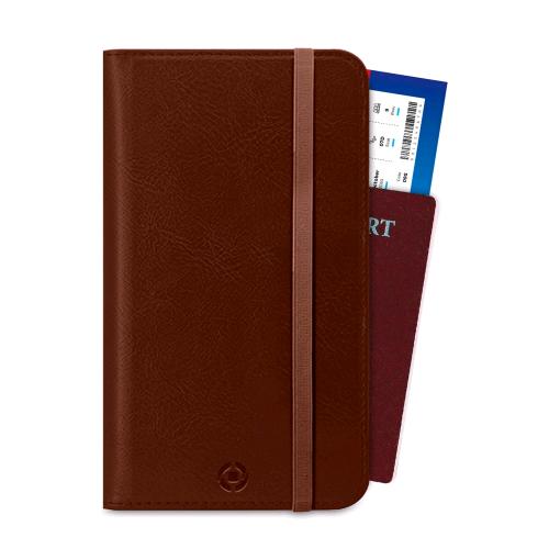 CELLY DUOMO PORTADOCUMENTI IN SIMILPELLE CON CHIUSURA MAGNETICA MARRONE