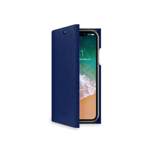 CELLY APPLE iPHONE XS/X CUSTODIA AD AGENDA CON FINITURA SAFFIANO E CHIUSURA MAGN
