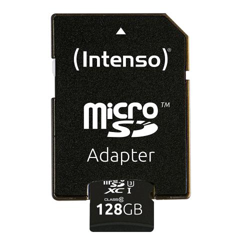 INTENSO MICRO SDXC CON ADATTATORE 128 GB CLASSE 10 UHS-I NERO