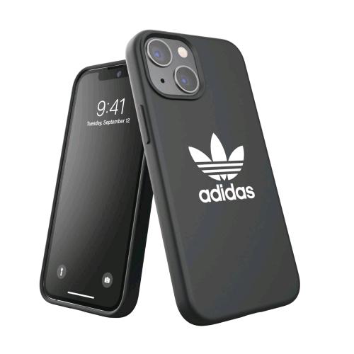 ADIDAS APPLE iPHONE 13 MINI CUSTODIA IN SILICONE NERO CON LOGO BIANCO